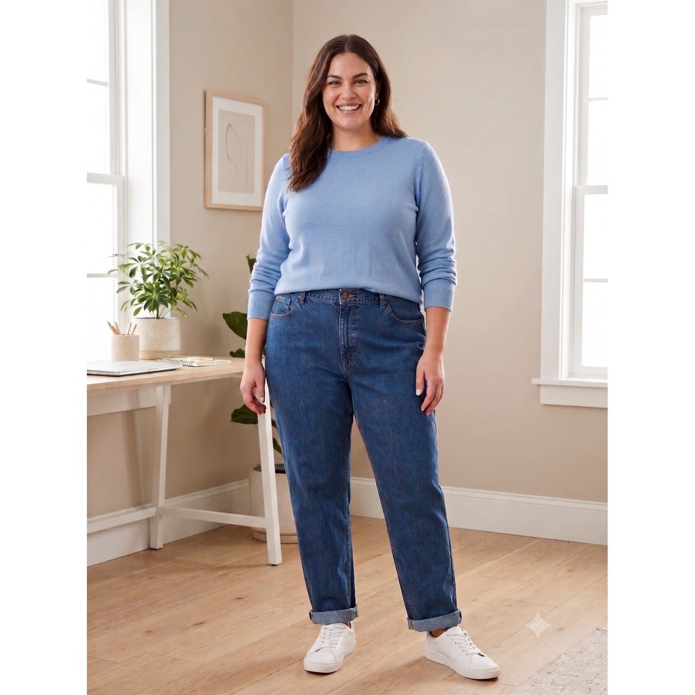 LL Bean Fit Original Fit Relaxed Jeans Medium Wash High Rise Denim Size 18W